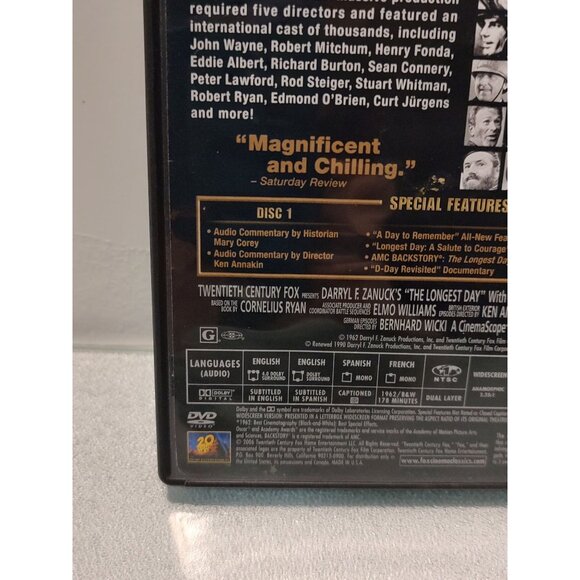 The Longest Day Vintage 1990 DVD Cinema Classics Collection Entertainment - Picture 10 of 12